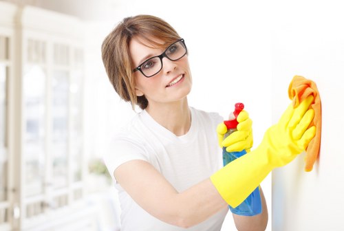 Vacuuming cushions during a sofa cleaning routine