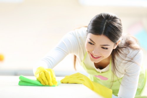 Technician removing lingering pet smells from a carpeted floor