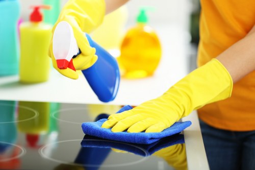 Kitchen surface stain removal with safe cleaning products